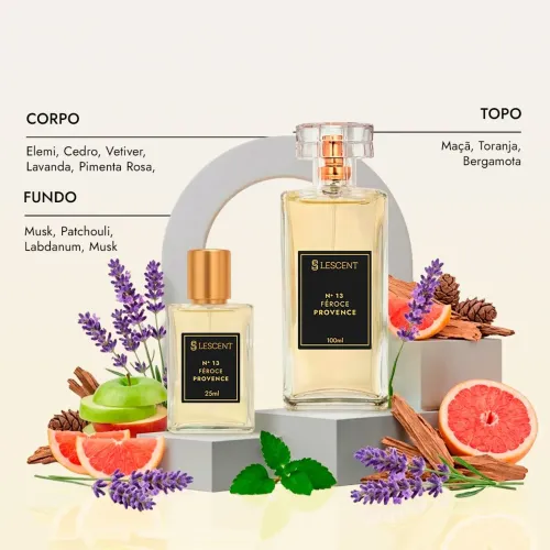 PERFUME DEO COLÔNIA MASCULINO LESCENTE N13 FEROCE PROVENCE