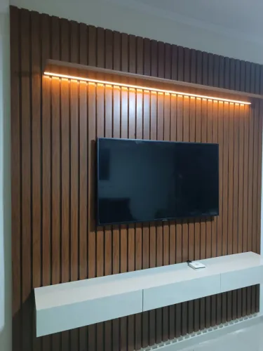 Painel Ripado Com Bancada Novo 100% Mdf 