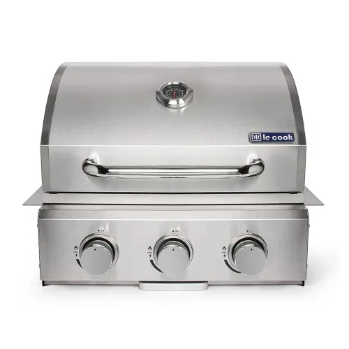 Le Cook Churrasqueira Inox Gás 3 Queimadores Embutir Sobrepor alta performace