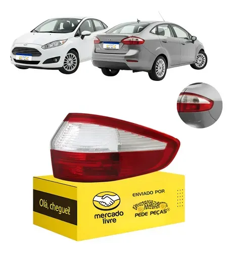 Lanterna Ford New Fiesta Sedan 2014 2015 2016 2017 Canto Ld Direito/passageiro Cristal
