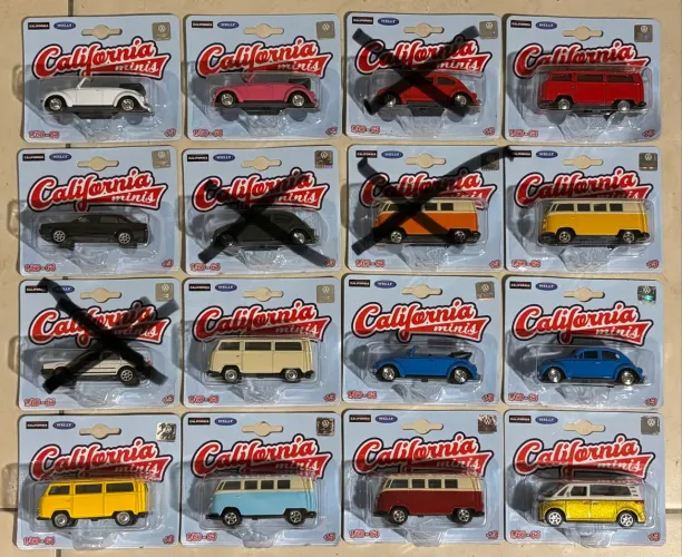Miniaturas Welly Califórnia Toys