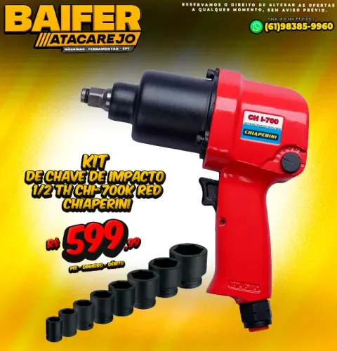 Kit de Chave de Impacto 1/2 TH CHI-700K Red Chiaperini