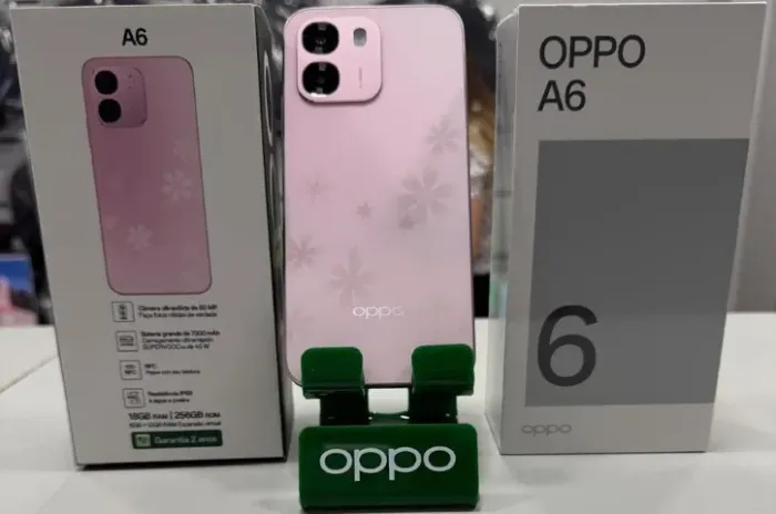 OPPO A6 4G 256GB 6GB RAM com NFC | Bateria de 7000mAh e Entrega Disponível