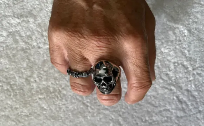 Anel caveira em metal Rock, Motociclismo