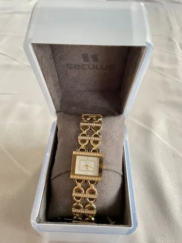 Relógio Séculos Feminino com Brilho - Caixa Original, Semi-Novo