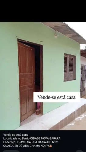 Vende-se ou troca em outro casa na cidade nova gapara