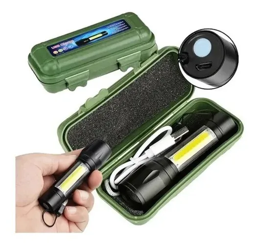 Mini Lanterna Tática Usb Recarregável