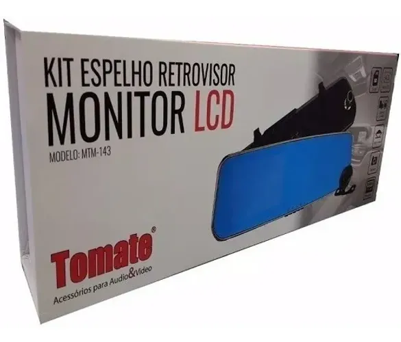 Espelho Retrovisor C/ Câmera Ré/frontal 1080p Infravermelho