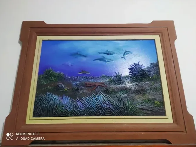 Quadro 3d Paisagem Oceânica - Leia a descrição.