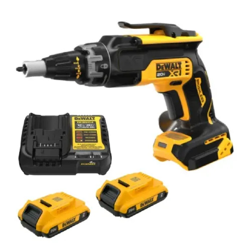 Kit Parafusadeira Drywall 1/4'' Brushless 2 Baterias 20V Carregador Bivolt Dewalt DCF630