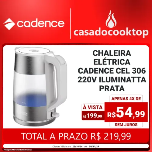 Chaleira Elétrica Cadence CEL306 220V Iluminatta Prata