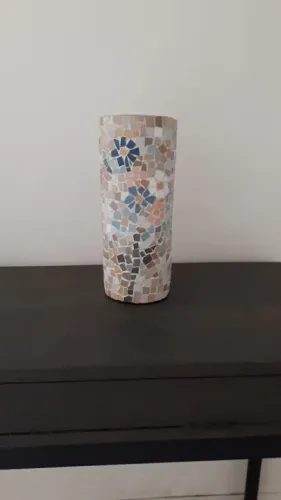 Vaso mosaico grande de cerâmica em perfeito estado