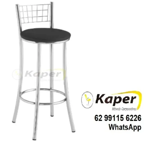Banqueta alta cromada grade ( produto novo )