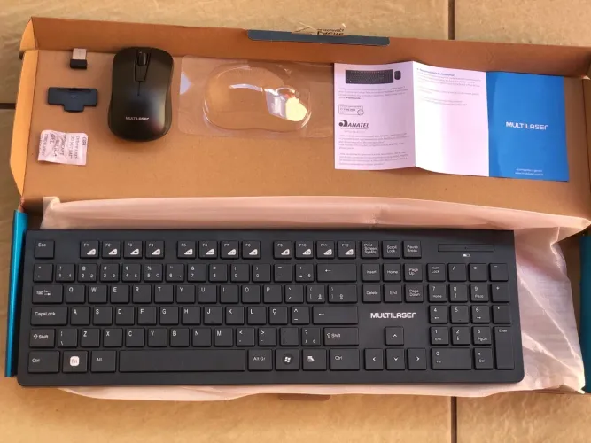 Mouse Sem Fio + Teclado Sem Fio Multilaser
