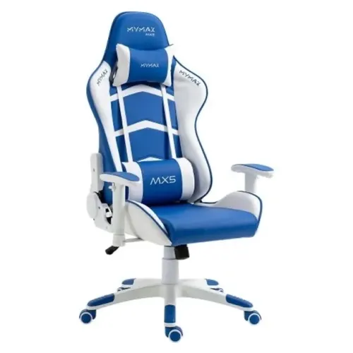 Cadeira Gamer MyMax MX5 Giratória Azul e Branco (Novo)