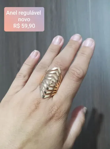 Anel regulável dourado