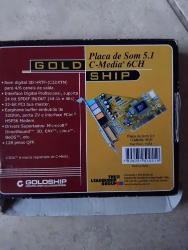 Placa de Som 5.1 C-Media 6CH Goldship