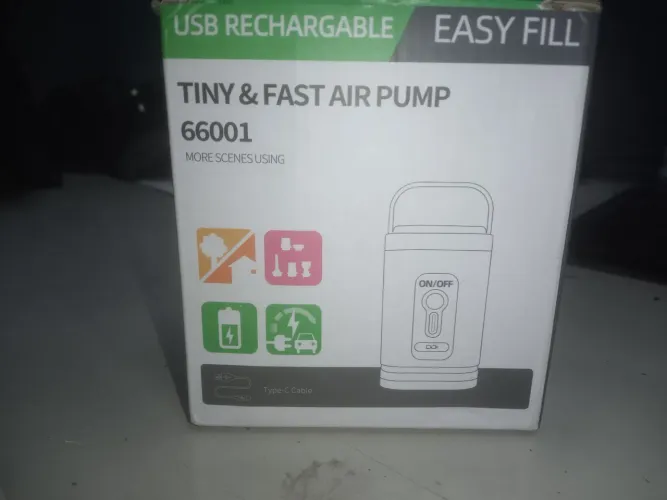 Bomba de ar elétrica portátil compressor s/ fio inflator deflator p/ infláveis só tem fora