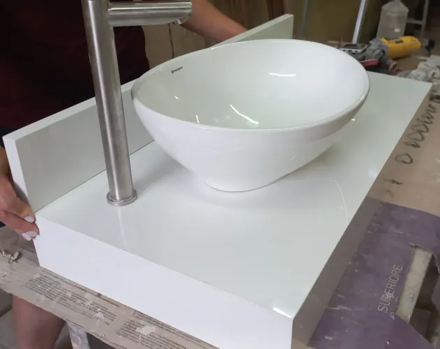 Bancada de porcelanato 60x40 para pia de banheiro - moderna e resistente