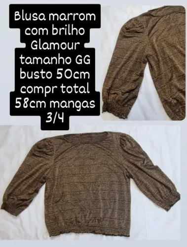 Blusa Marrom com Brilho Glamour GG