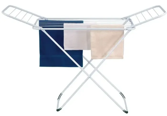 Varal De Chão Reforçado C/ Abas Dobrável Retrátil 6604 Maxeb Cor Branco