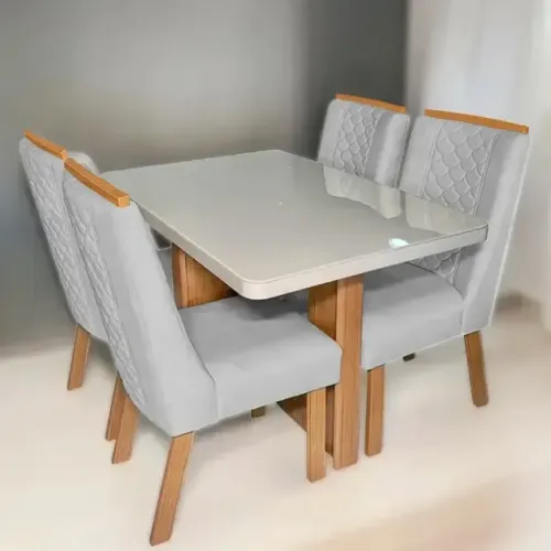 Mesa de jantar Dora 120 X 80 Luxo com 4 cadeiras/FRETE GRATIS - ENTREGA HOJEEE !! 