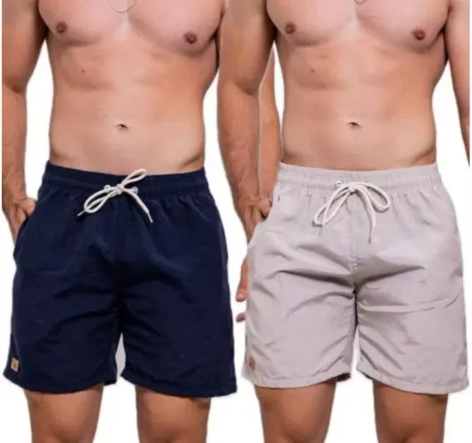 kit 2 Shorts Masculinos em Linho Premium