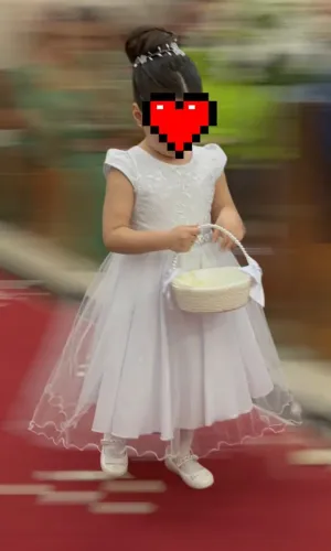Vestido Daminha ou Florista usado 1 vez - Casamento 