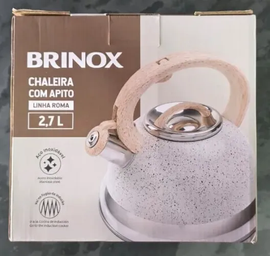 [LACRADA] Chaleira Brinox com Apito, 2,7L, com Indução, Roma Vanilla