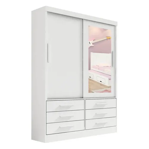 Guarda roupa solteiro com 1 espelho!! Rf527m