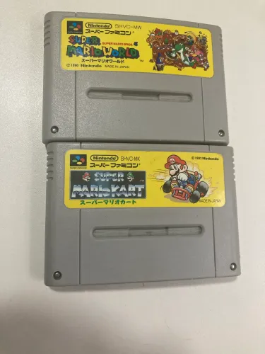 Lote jogos originais Super Mario World + Super Mario Kart Japoneses (Envio OLX PAY)