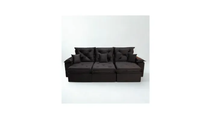 Sofá 3 Módulos Retrátil Londres - Veludo e Estrutura Reforçada