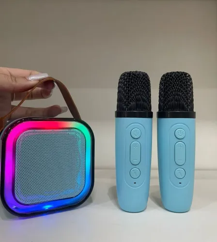 Caixa de Som Bluetooth Portátil com Microfones