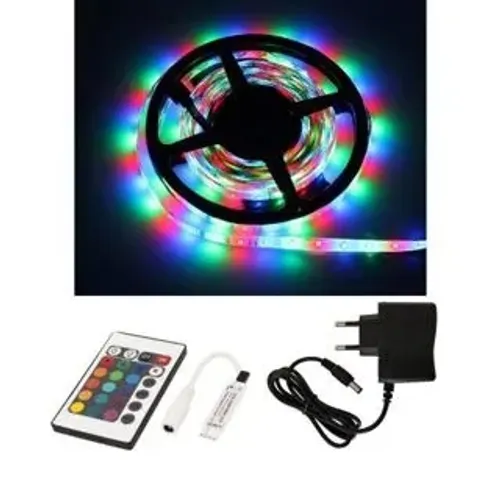 Fita Led Rgb 3528 Colorida 5m + Controle Led Decoração