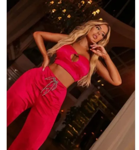 Conjunto vermelho acetinado - único 