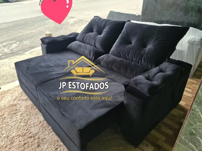 SOFÁ RETRÁTIL RECLINÁVEL COM BRAÇOS ACOLCHOADOS