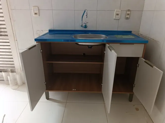 Balcão 1.20 de largura com pia Inox 