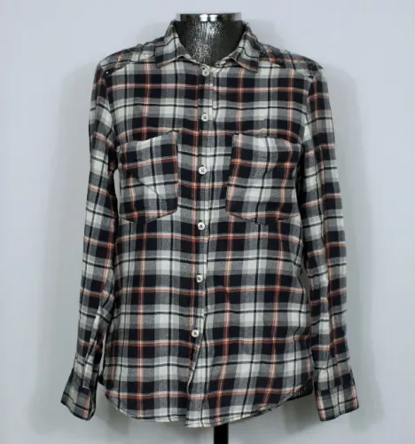 Camisa social alfaiataria feminina flanela xadrez H&M - Veste M - Ref. 4754
