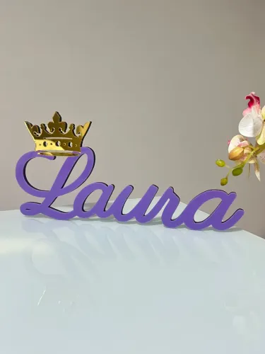 Decoração Nome Personalizado 40cm em mdf e acrílico Decoração Exclusiva