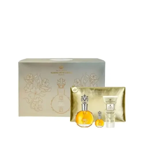 kit Royal Marina Diamond perfume 100ml+ miniatura 7,5ml + creme 100ml + necesaire