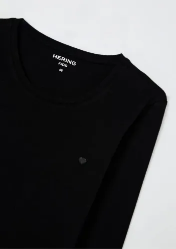 blusa básica infantil menina manga longa com patch hering kids 15-16