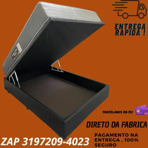 Cama Box com Baú Blindado - Casal Inteiriço 1,38x1,88