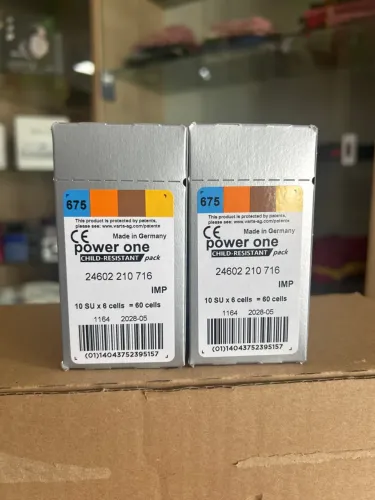 Pilhas para Aparelho Auditivo Power One 675 (60 pilhas)