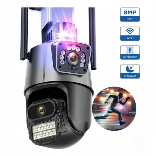 Câmera de Segurança IP 8MP Wi-Fi Visão Noturna