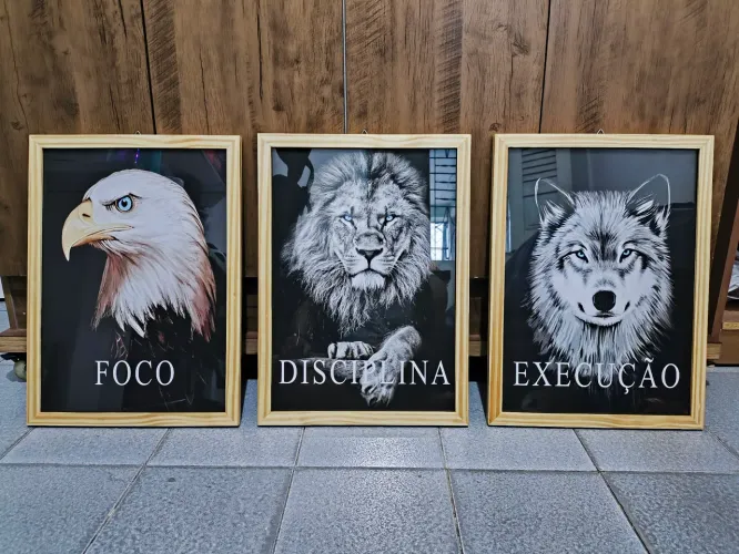 Quadros Decorativos Com Moldura e Vidro com Frases Motivacionais