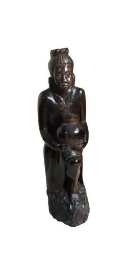 Escultura Africana Gana Figura De Mulher Antiga