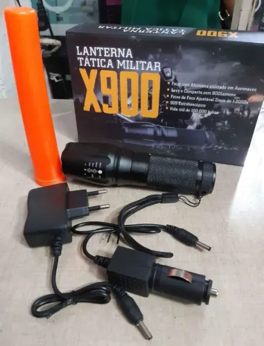 Lanterna Tática Militar X900 - 800 Lumens - Zoom 1-2000x