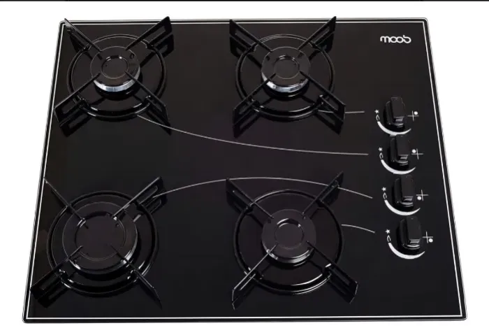 Fogão 4 Bocas Cooktop a Gás Moob Ultra Chama Com Acendimento Automatico - Bivolt