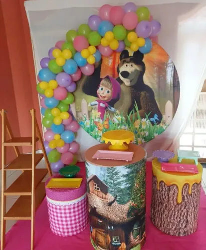 Aluguel de Kit Decoração ( pegue e monte)  Festa Infantil Ursa
