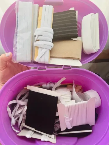 Kit de fitas elásticas para loja + caixa organizadora